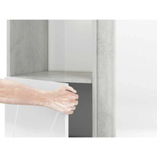 Moderni svetainės spinta su vertikaliu LED apšvietimu