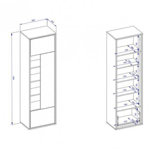 Elegantiškas „Touchwood“ spintos šonas 199 cm aukščio