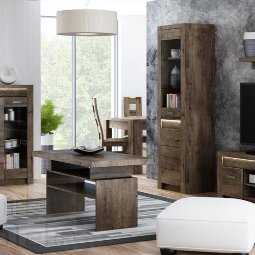 Unikalus tamsaus uosio stalas – 120x80 cm, LMDP