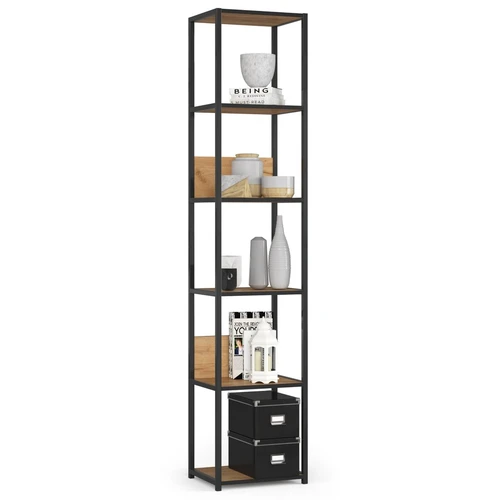Industrinė lentyna LOFT, 6 lentynos, juodos spalvos, 40 × 192 × 32 cm