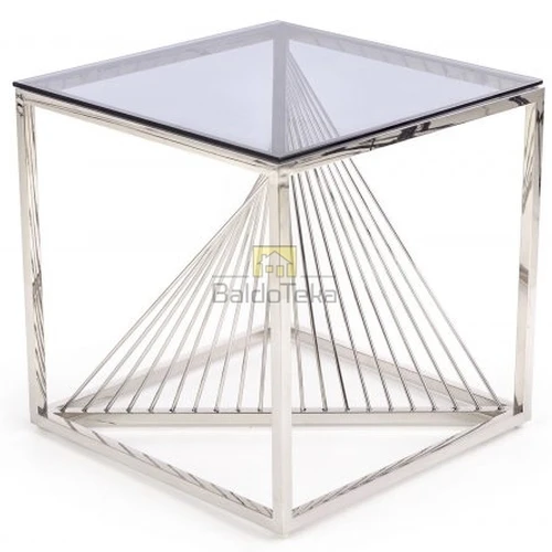 Modernus stalelis su stiklo ir chromuoto plieno deriniu