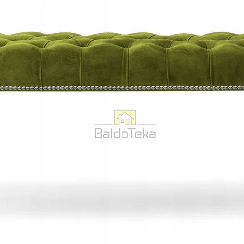 Minkšta žalios spalvos sofos pagalvė su medinėmis kojelėmis