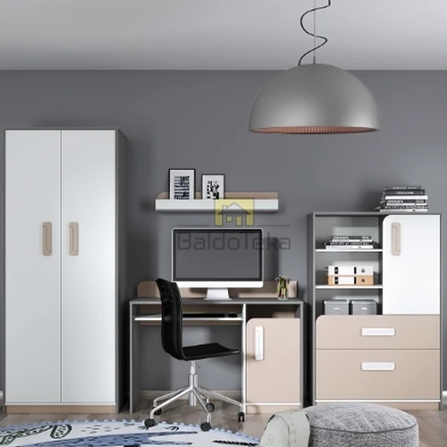 Ergonominė spinta pilka platina, balta, rausva