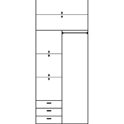 Plati veidrodinė spinta, 100x240x61 cm, LMDP
