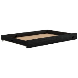 Ištraukiama lova, juoda, 2x(90x200)cm, pušies medienos masyvas/ - Lovos