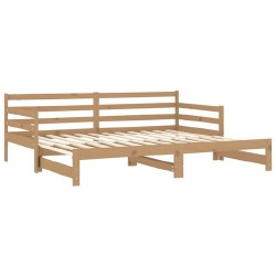 Ištraukiama lova, medaus ruda, 2x(90x200)cm, pušies masyvas; - Lovos