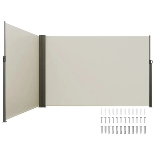 Ištraukiama šoninė markizė, 79x236 cm, smėlio spalvos, vandeniui atspari, UV 30+