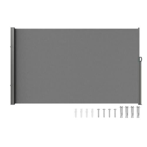 Ištraukiama šoninė markizė terasai, 79x118, pilka, 180 g poliesteris, vandeniui atspari