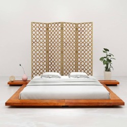 Japoniško stiliaus lovos rėmas, 140x200cm, akacijos masyvas - Lovos