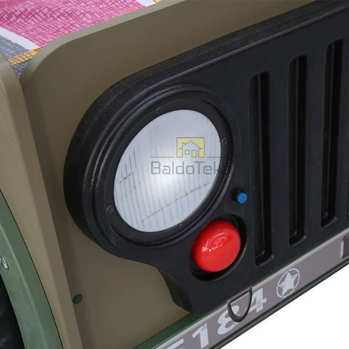 Stilinga žalia lova su šviečiančiomis lempomis