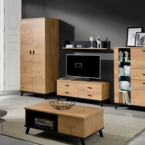 Aukščia kokybė: JOHN spinta ąžuolo lefko/juodos spalvos