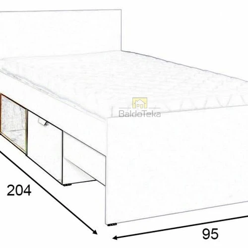 Balta matinė lova su universaliu montavimu