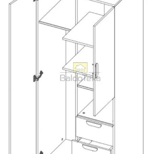 Moderni JOKER spinta 80/190/55 cm su įvairiomis spalvų kombinacijomis