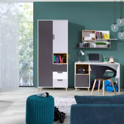 Stilinga spinta balta matinė, grafit, pilka, ąžuolas lefkas