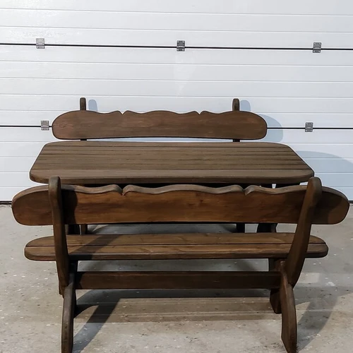 Tvirtas 42 mm storio medienos lauko stalo komplektas