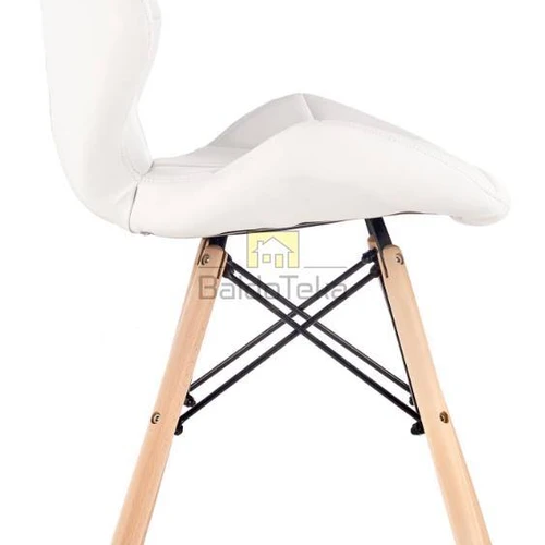 Minimalistinė balta kėdė su 100 kg apkrova