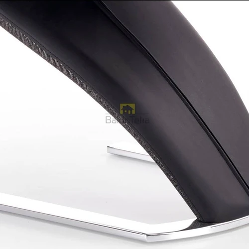 Stilinga juodos spalvos sofos užkaklė su ekologiška medžiaga