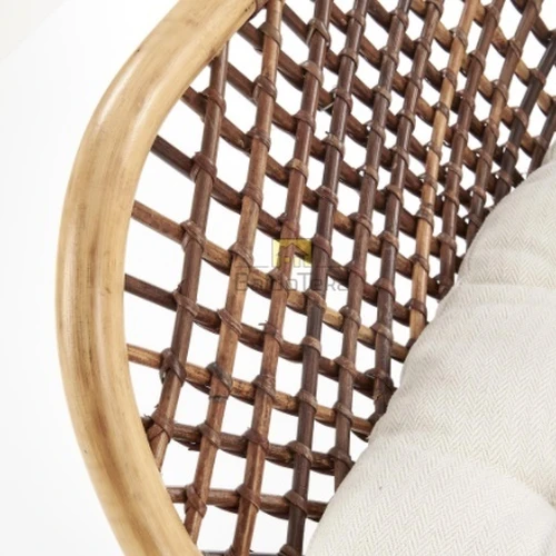 Natūralios spalvos ratano stalas, tamsiai ruda