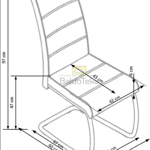 Moderni kėdė su gobelenu ir metalinėmis kojomis