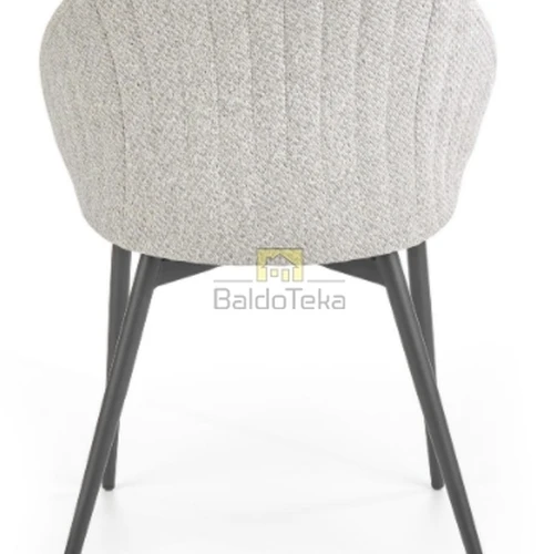 Gobeleno ir metalo kėdės šviesiai pilkos/juodos spalvos