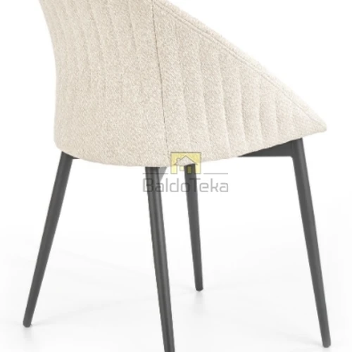 Modernus smėlio ir juodos spalvos fotelis