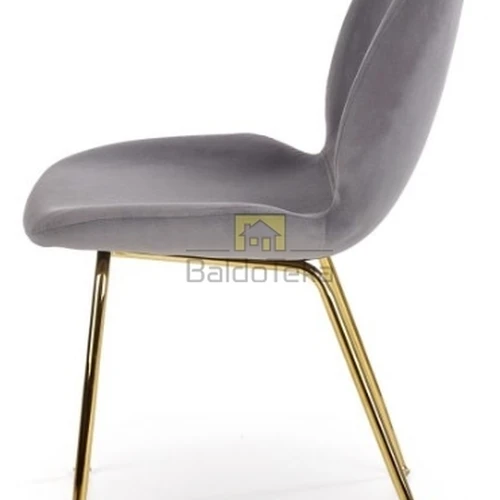 Elegantiška pilka kušetė su minkštu velvetiniu dangalu