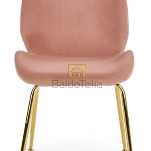 Šviesiai rožinės spalvos fotelis su moderniu dizainu