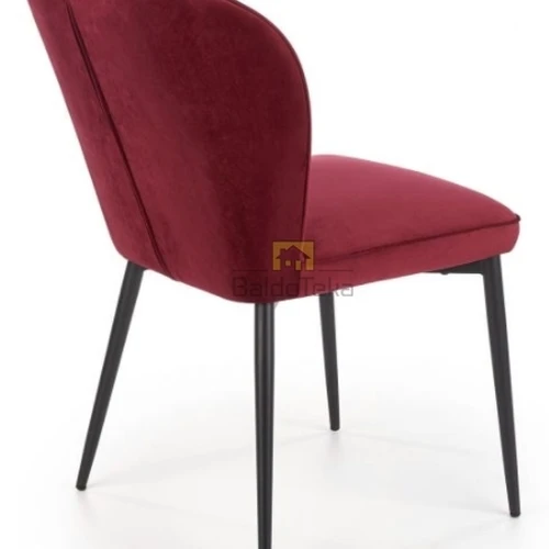 Stilingas metalinis fotelis su minkšta bordo danga