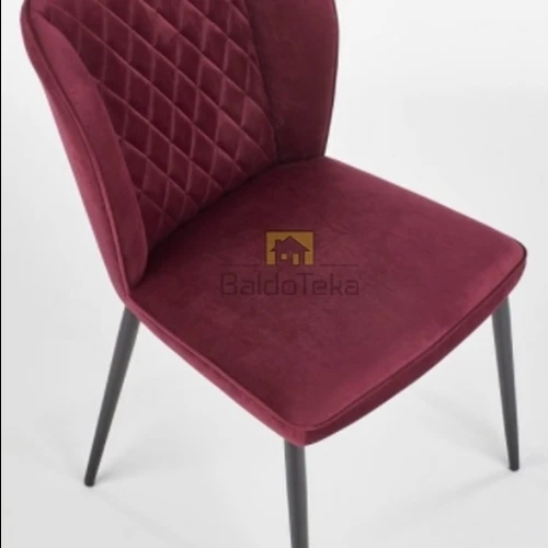 Modernus bordo/juodas fotelis su metaliniu pagrindu