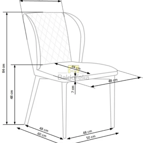 Ergonominė aksominė kėdė su reguliuojama aukščiu
