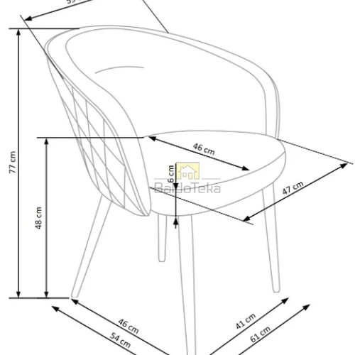 Minkšta veliūrinė kėdė su reguliuojama aukšte 48-77 cm