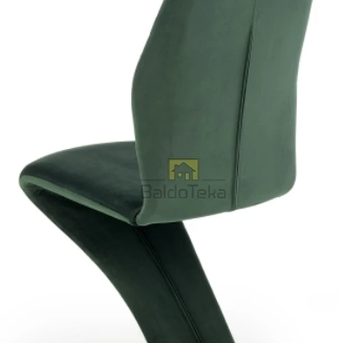 Moderni metalinė kėdė su minkštu veliūru