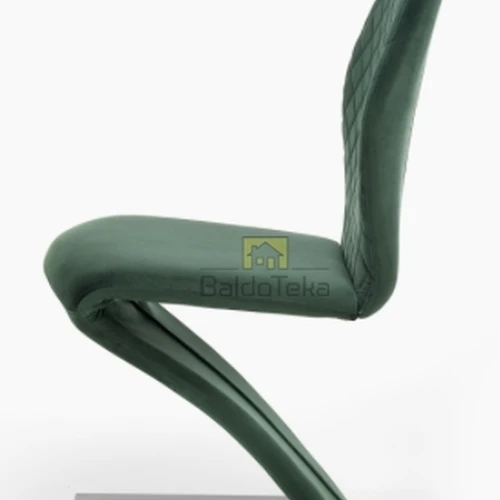 Tamsiai žalia kėdė su reguliuojama aukšte