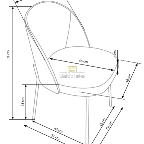 Šviesiai pilka kėdė su šviesaus riešuto atspalviu