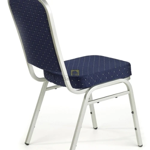 Elegantiškas mėlynas stalas su gobelenu ir sidabro detalėmis