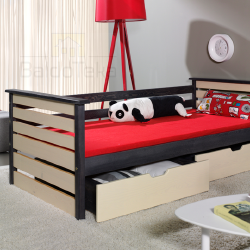 Ergonominė lovytė su patalynės stalčiais, 190x87x66 cm