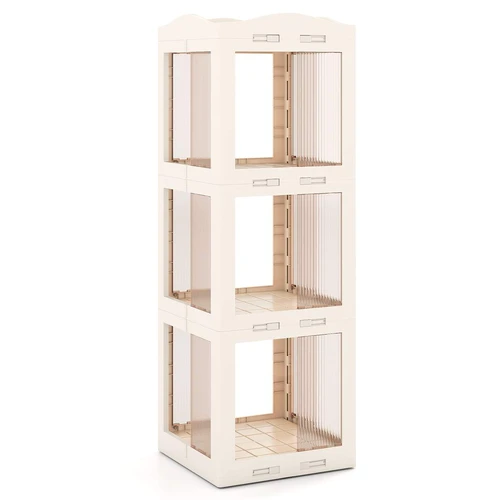 Kampinė knygų lentyna, 3 pakopų, 360° pasukama, Balta, 36,83 × 107,95 × 35,56 cm