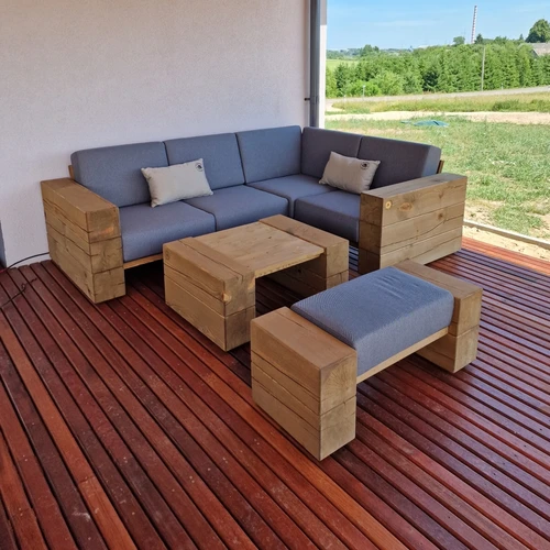 Kampinė lauko sofa 1.65m x 2.25m ¦ TIMBER - Foteliai, sofos