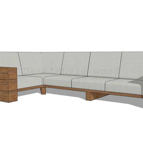 Kampinė sofa su WOCA alyva