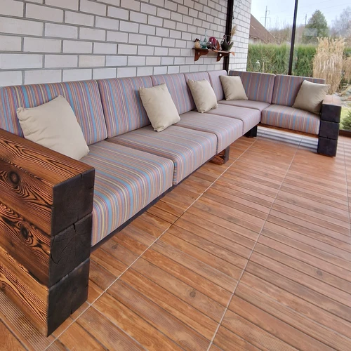 Kampinė lauko sofa 1.65m x 3.45m ¦ TIMBER