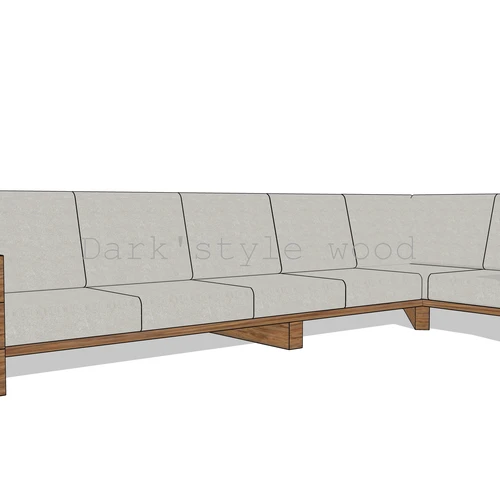 Kampinė lauko sofa 1.65m x 3.45m ¦ TIMBER - Foteliai, sofos