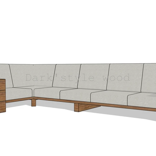 Kampinė lauko sofa 1.65m x 3.45m ¦ TIMBER - Foteliai, sofos