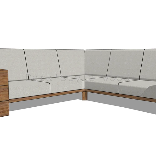 Kampinė lauko sofa 2.25m x 2.25m ¦ TIMBER - Foteliai, sofos
