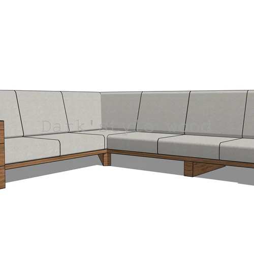 Kampinė lauko sofa 2.25m x 2.85m, deginta mediena ¦ TIMBER - Foteliai, sofos