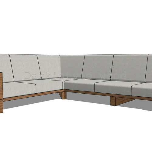 Kampinė lauko sofa 2.25m x 2.85m ¦ TIMBER - Foteliai, sofos