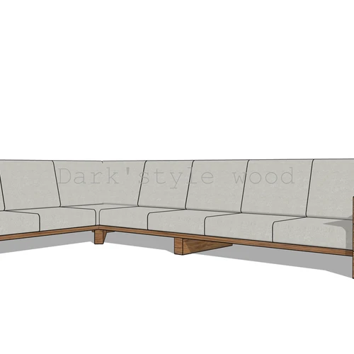 Kampinė lauko sofa 2.25m x 3.45m, deginta mediena ¦ TIMBER - Foteliai, sofos