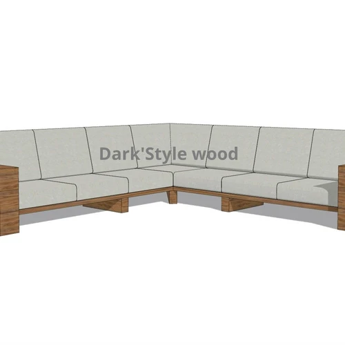 Kampinė lauko sofa 2.85m x 2.85m, deginta mediena ¦ TIMBER - Foteliai, sofos