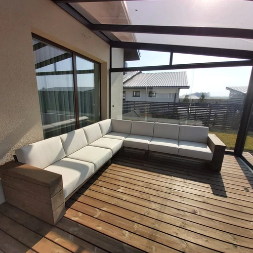 Kampinė lauko sofa 2.85m x 2.85m ¦ TIMBER