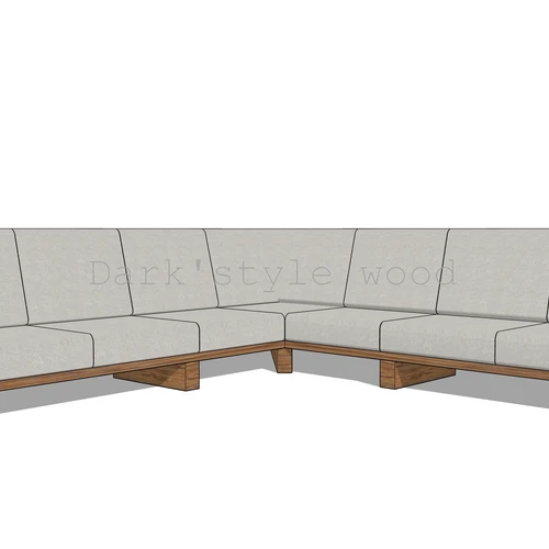 Timber pušies masyvo kampinė lauko sofa