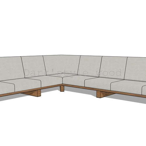 Kampinė lauko sofa 2.85m x 3.45m, deginta mediena ¦ TIMBER - Foteliai, sofos